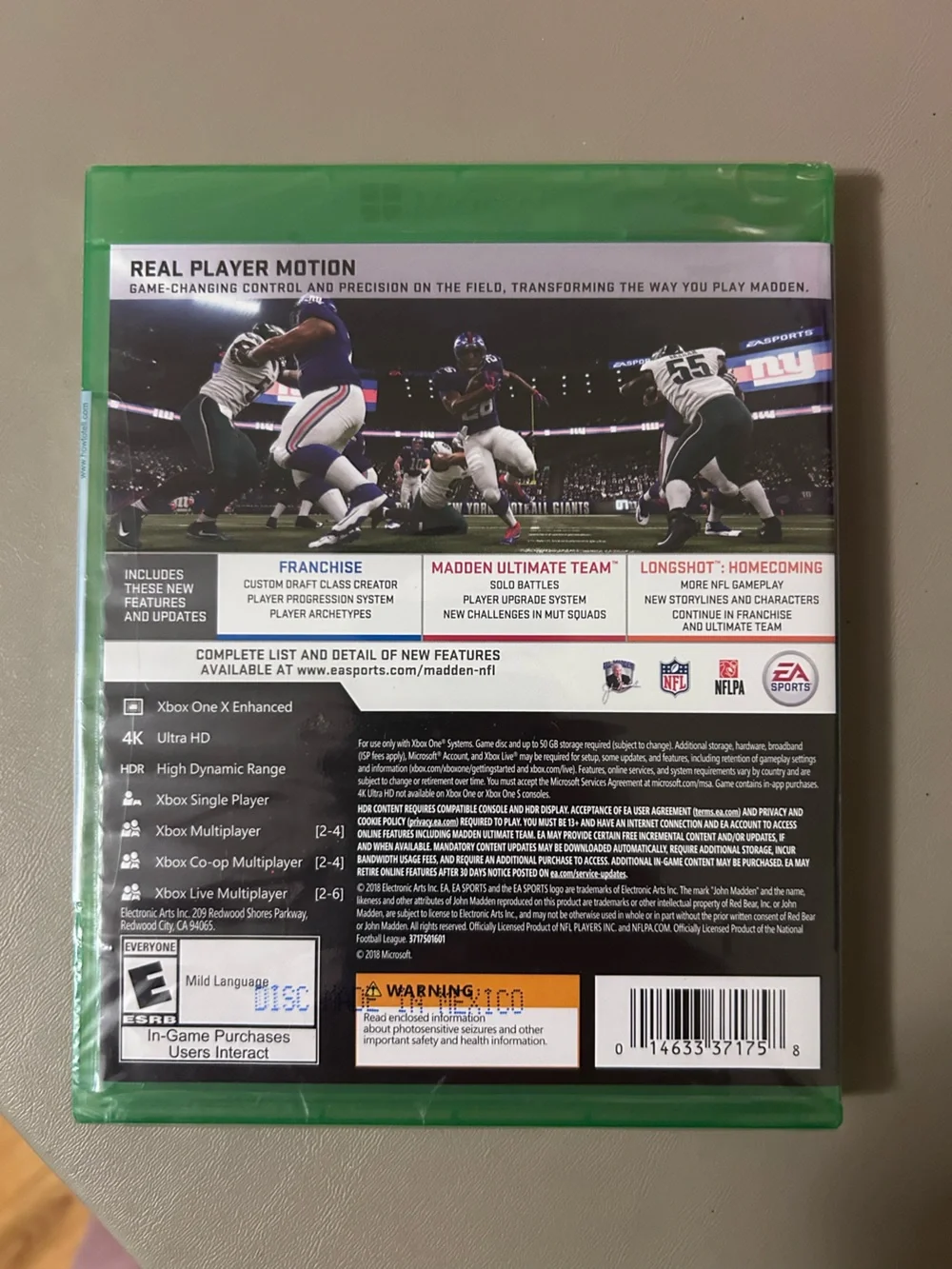 NWT  Madden NFL 19 for Xbox One, New